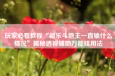 玩家必看教程“微乐斗地主一直输什么情况”揭秘透视辅助万能挂用法