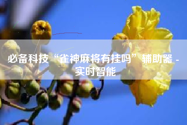 必备科技“雀神麻将有挂吗”辅助器 - 实时智能