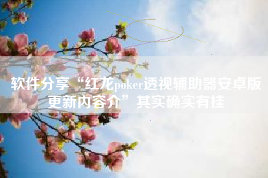 软件分享“红龙poker透视辅助器安卓版更新内容介”其实确实有挂