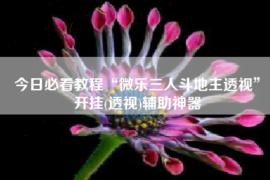 今日必看教程“微乐三人斗地主透视”开挂(透视)辅助神器