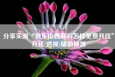 分享实测“微乐山西麻将怎样免费开挂	”开挂(透视)辅助神器