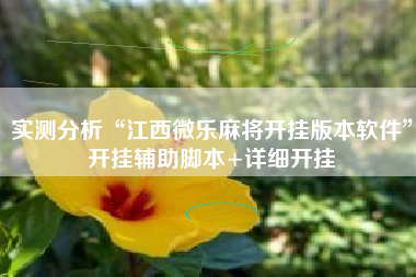 实测分析“江西微乐麻将开挂版本软件”开挂辅助脚本+详细开挂