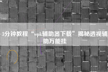 3分钟教程“wpk辅助器下载	”揭秘透视辅助万能挂