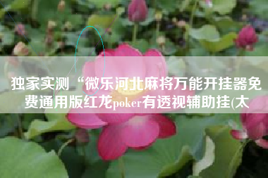 独家实测“微乐河北麻将万能开挂器免费通用版红龙poker有透视辅助挂(太