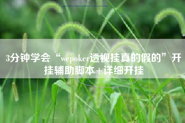 3分钟学会“wepoker透视挂真的假的”开挂辅助脚本+详细开挂