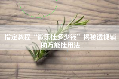 指定教程“微乐挂多少钱”揭秘透视辅助万能挂用法