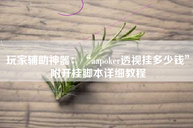 玩家辅助神器：“aapoker透视挂多少钱”附开挂脚本详细教程