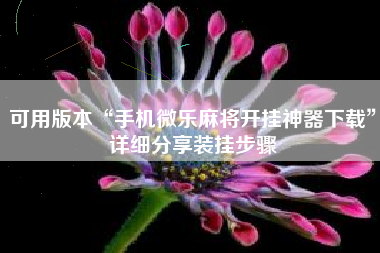 可用版本“手机微乐麻将开挂神器下载”详细分享装挂步骤