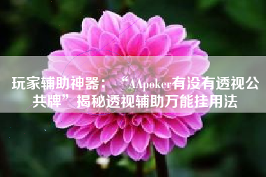玩家辅助神器：“AApoker有没有透视公共牌”揭秘透视辅助万能挂用法