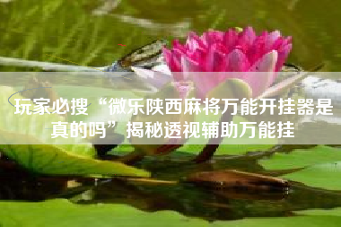 玩家必搜“微乐陕西麻将万能开挂器是真的吗”揭秘透视辅助万能挂