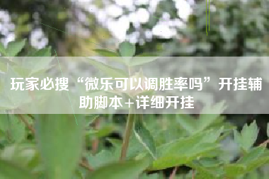玩家必搜“微乐可以调胜率吗”开挂辅助脚本+详细开挂
