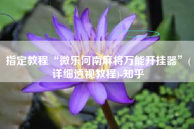 指定教程“微乐河南麻将万能开挂器	”(详细透视教程)-知乎