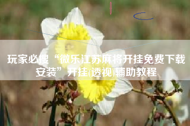 玩家必搜“微乐江苏麻将开挂免费下载安装”开挂(透视)辅助教程