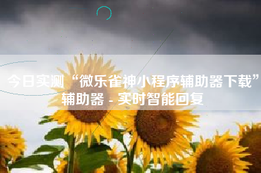 今日实测“微乐雀神小程序辅助器下载”辅助器 - 实时智能回复