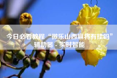 今日必看教程“微乐山西麻将有挂吗”辅助器 - 实时智能