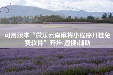 可用版本“微乐云南麻将小程序开挂免费软件”开挂(透视)辅助