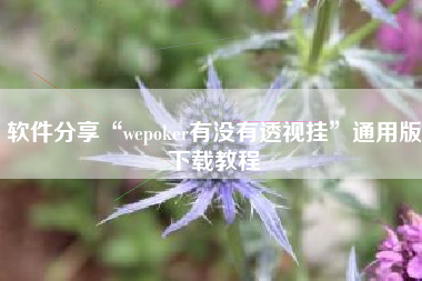 软件分享“wepoker有没有透视挂	”通用版下载教程