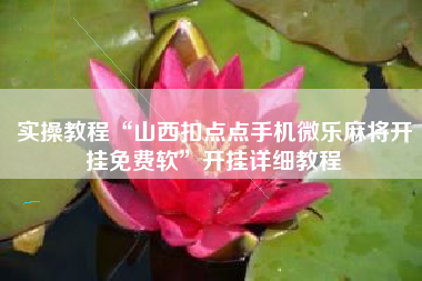 实操教程“山西扣点点手机微乐麻将开挂免费软	”开挂详细教程