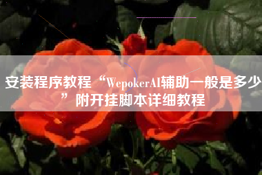 安装程序教程“WepokerAI辅助一般是多少”附开挂脚本详细教程