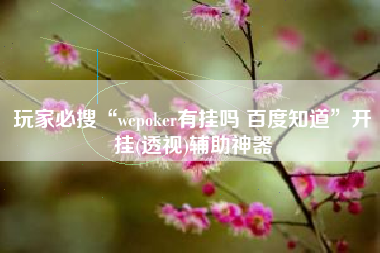 玩家必搜“wepoker有挂吗 百度知道	”开挂(透视)辅助神器
