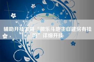 辅助开挂工具“微乐斗地主自建房有挂吗	”详细开挂