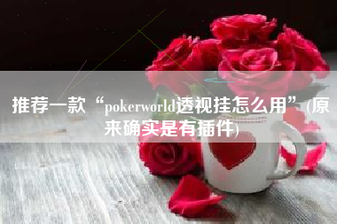 推荐一款“pokerworld透视挂怎么用	”(原来确实是有插件)
