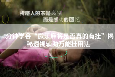 3分钟学会“微乐麻将是否真的有挂”揭秘透视辅助万能挂用法