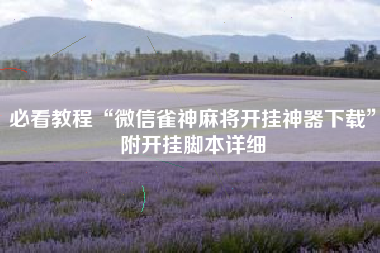 必看教程“微信雀神麻将开挂神器下载	”附开挂脚本详细