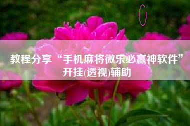 教程分享“手机麻将微乐必赢神软件”开挂(透视)辅助