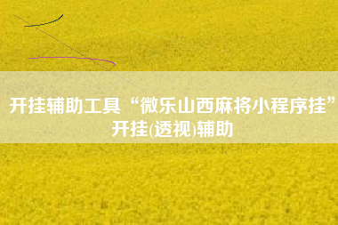 开挂辅助工具“微乐山西麻将小程序挂	”开挂(透视)辅助