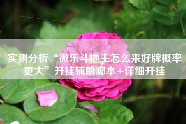 实测分析“微乐斗地主怎么来好牌概率更大”开挂辅助脚本+详细开挂