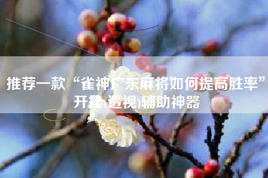 推荐一款“雀神广东麻将如何提高胜率”开挂(透视)辅助神器