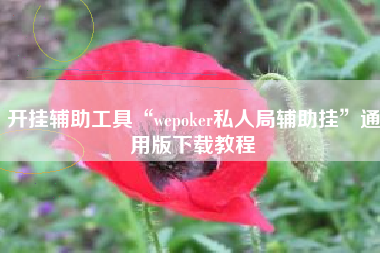 开挂辅助工具“wepoker私人局辅助挂”通用版下载教程