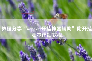 教程分享“wepoker开挂神器辅助	”附开挂脚本详细教程