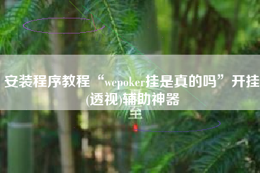 安装程序教程“wepoker挂是真的吗”开挂(透视)辅助神器