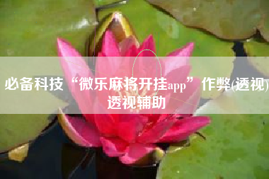 必备科技“微乐麻将开挂app	”作弊(透视)透视辅助