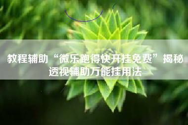 教程辅助“微乐跑得快开挂免费”揭秘透视辅助万能挂用法