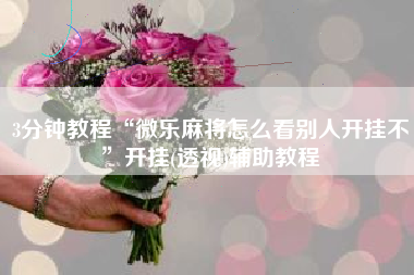 3分钟教程“微乐麻将怎么看别人开挂不”开挂(透视)辅助教程