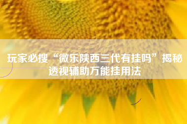 玩家必搜“微乐陕西三代有挂吗”揭秘透视辅助万能挂用法