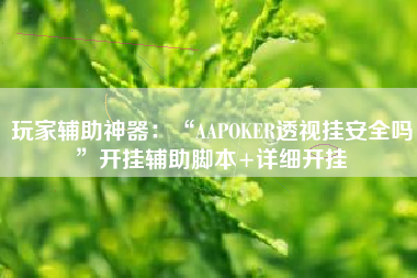 玩家辅助神器：“AAPOKER透视挂安全吗	”开挂辅助脚本+详细开挂
