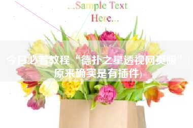 今日必看教程“德扑之星透视网页版”(原来确实是有插件)