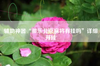 辅助神器“微乐北京麻将有挂吗	”详细开挂