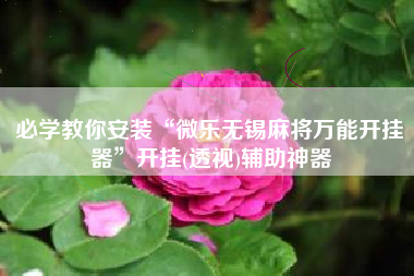 必学教你安装“微乐无锡麻将万能开挂器”开挂(透视)辅助神器