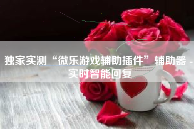 独家实测“微乐游戏辅助插件	”辅助器 - 实时智能回复