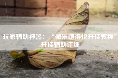 玩家辅助神器：“微乐跑得快开挂教程”开挂辅助详细