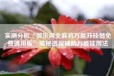 实测分析“微乐河北麻将万能开挂器免费通用版	”揭秘透视辅助万能挂用法