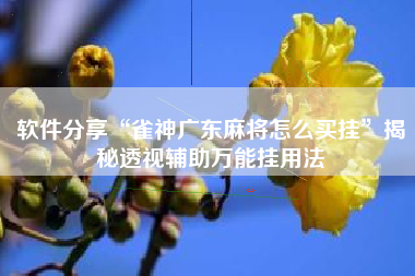 软件分享“雀神广东麻将怎么买挂”揭秘透视辅助万能挂用法