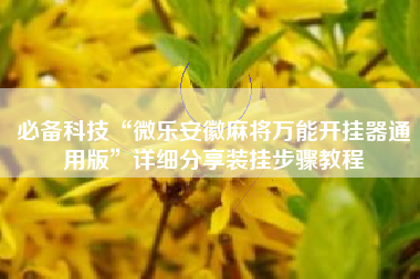 必备科技“微乐安徽麻将万能开挂器通用版	”详细分享装挂步骤教程