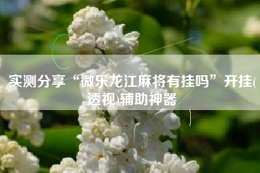 实测分享“微乐龙江麻将有挂吗	”开挂(透视)辅助神器