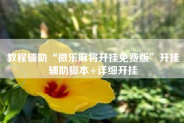 教程辅助“微乐麻将开挂免费版”开挂辅助脚本+详细开挂